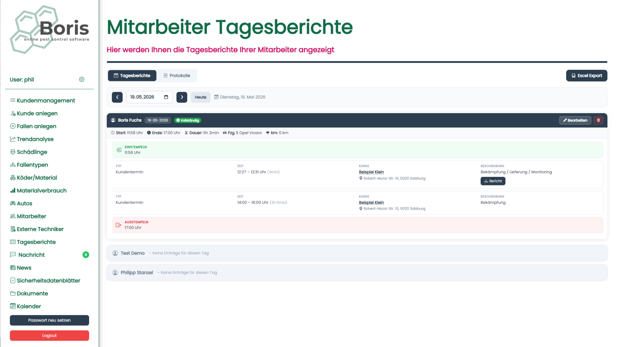 Tagesbericht